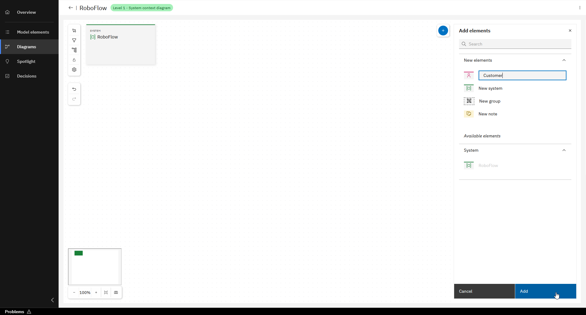 Add model element Screenshot 3