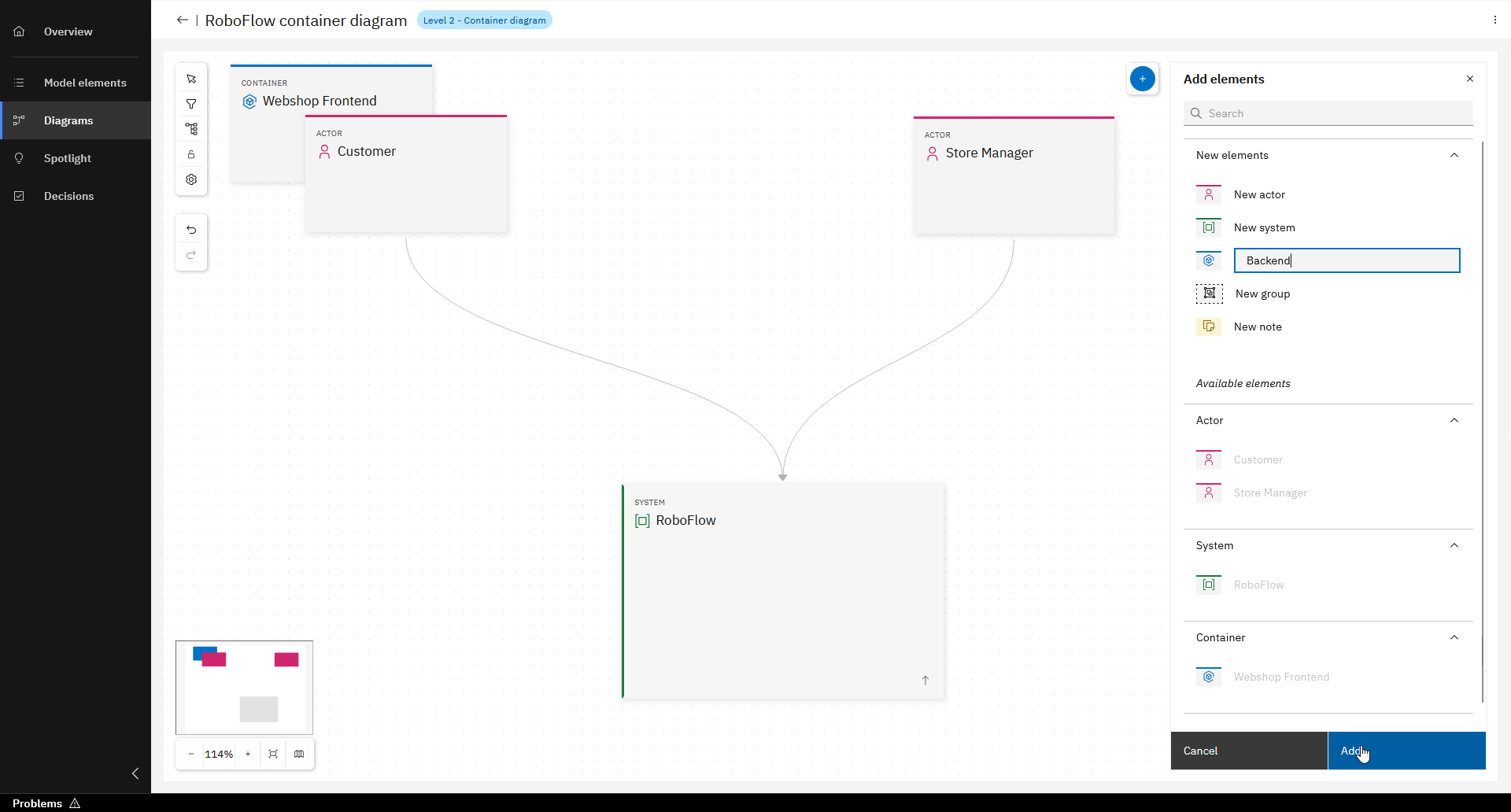 Add model element Screenshot 5