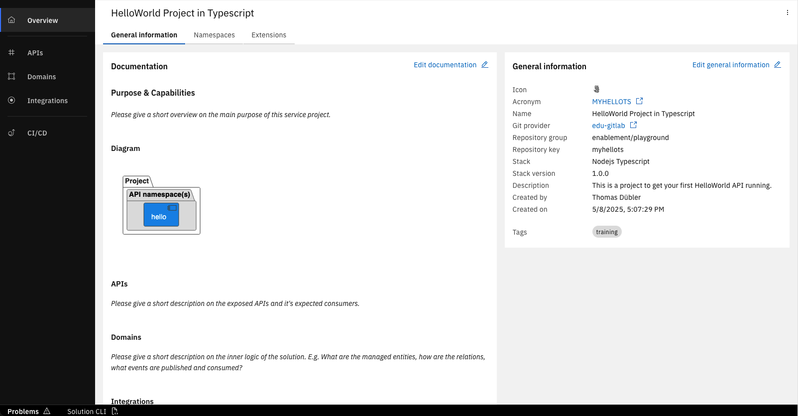 Solution CLI Screenshot 1