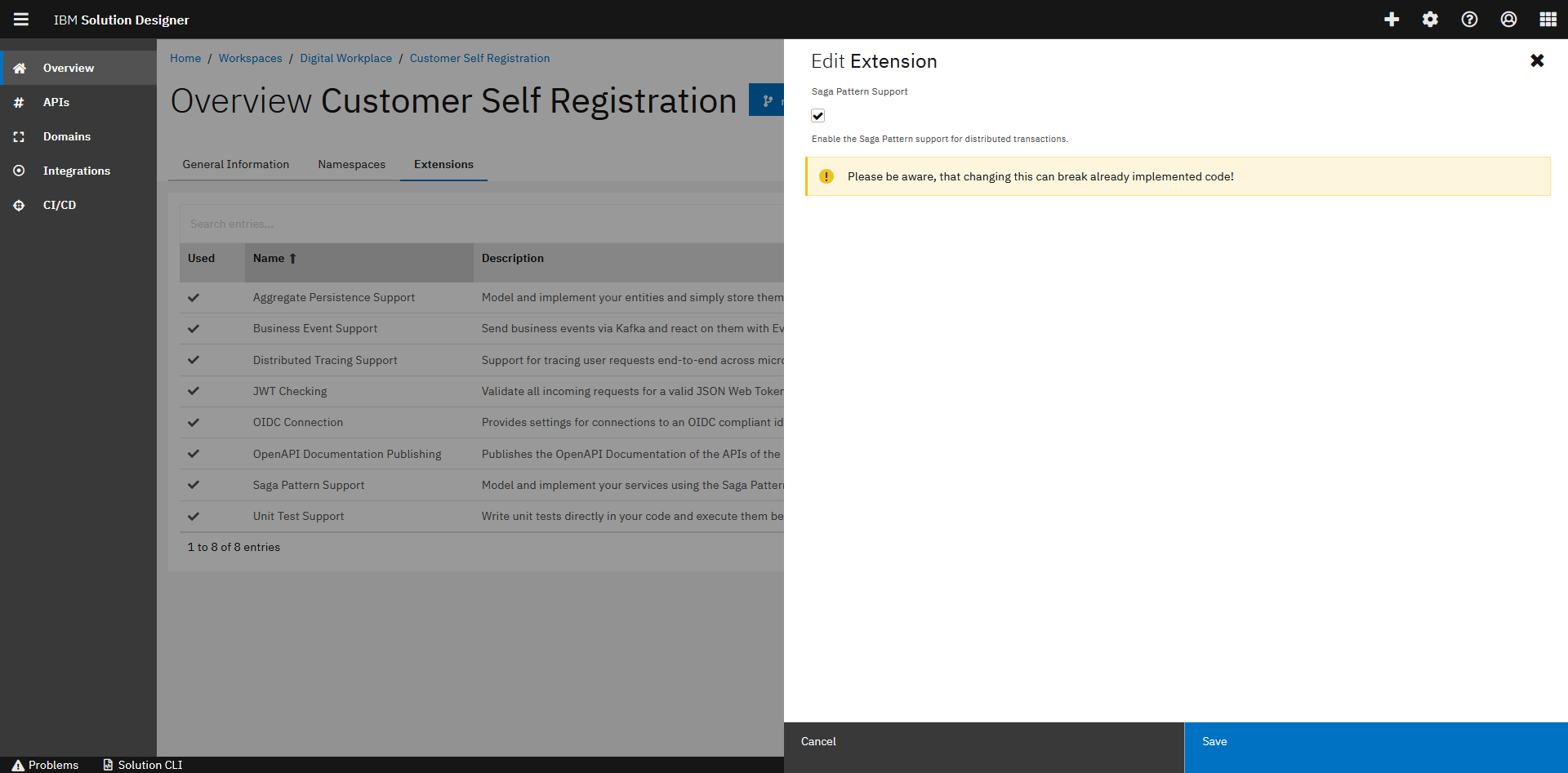 Saga support enabled