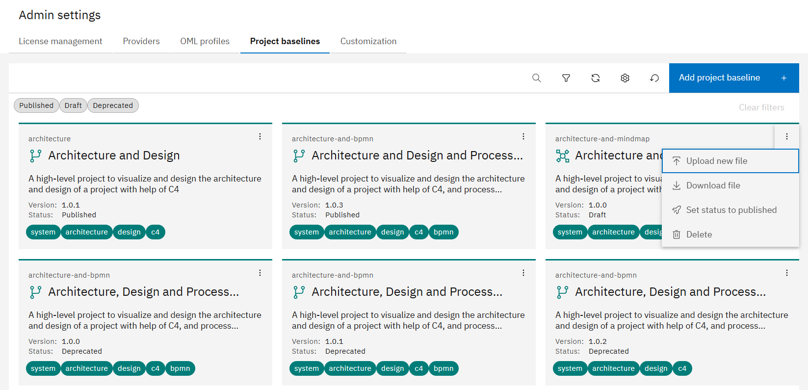 Upload Project Baseline to the Workbench 4