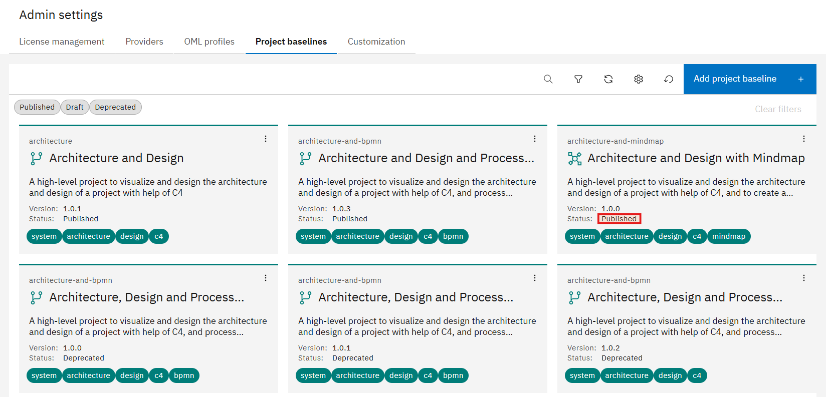 Upload Project Baseline to the Workbench 5