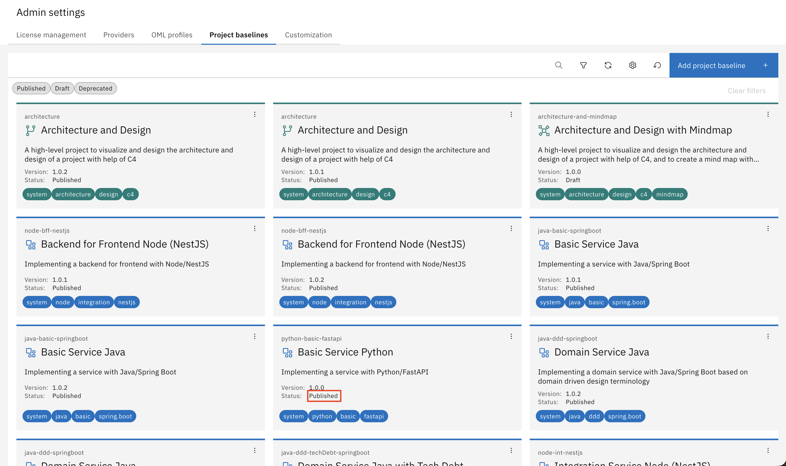 Upload Project Baseline to the Workbench 5