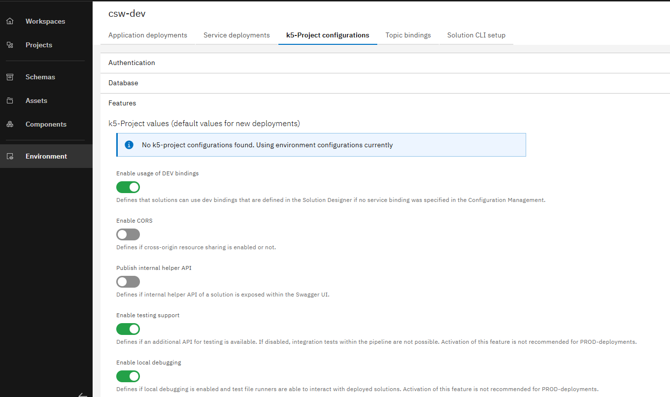 Deployment Configuration Screenshot