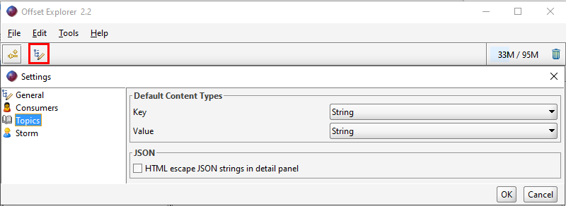 Offset Explorer - Default content type Screenshot