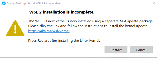 WSL2 installation Screenshot