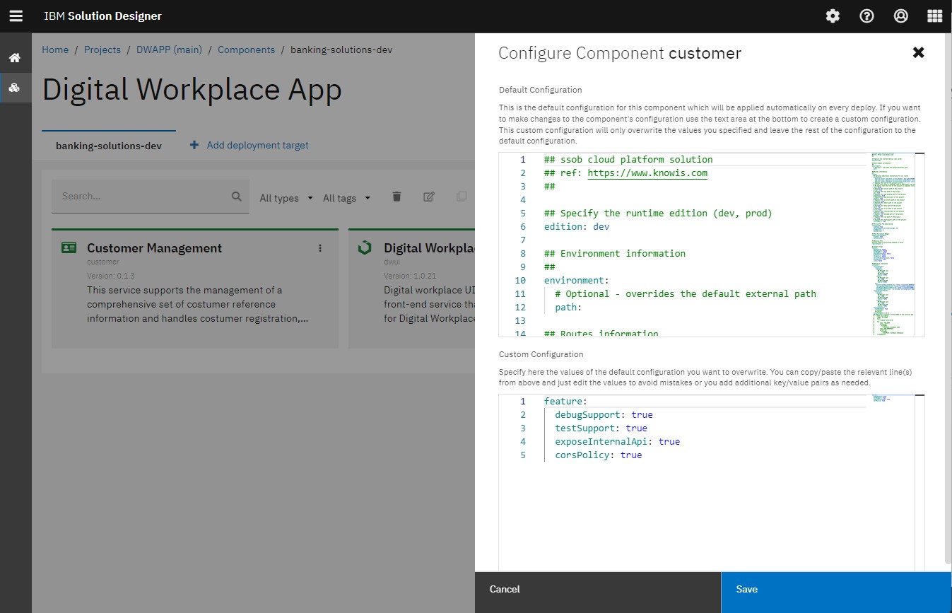 Component Configuration
