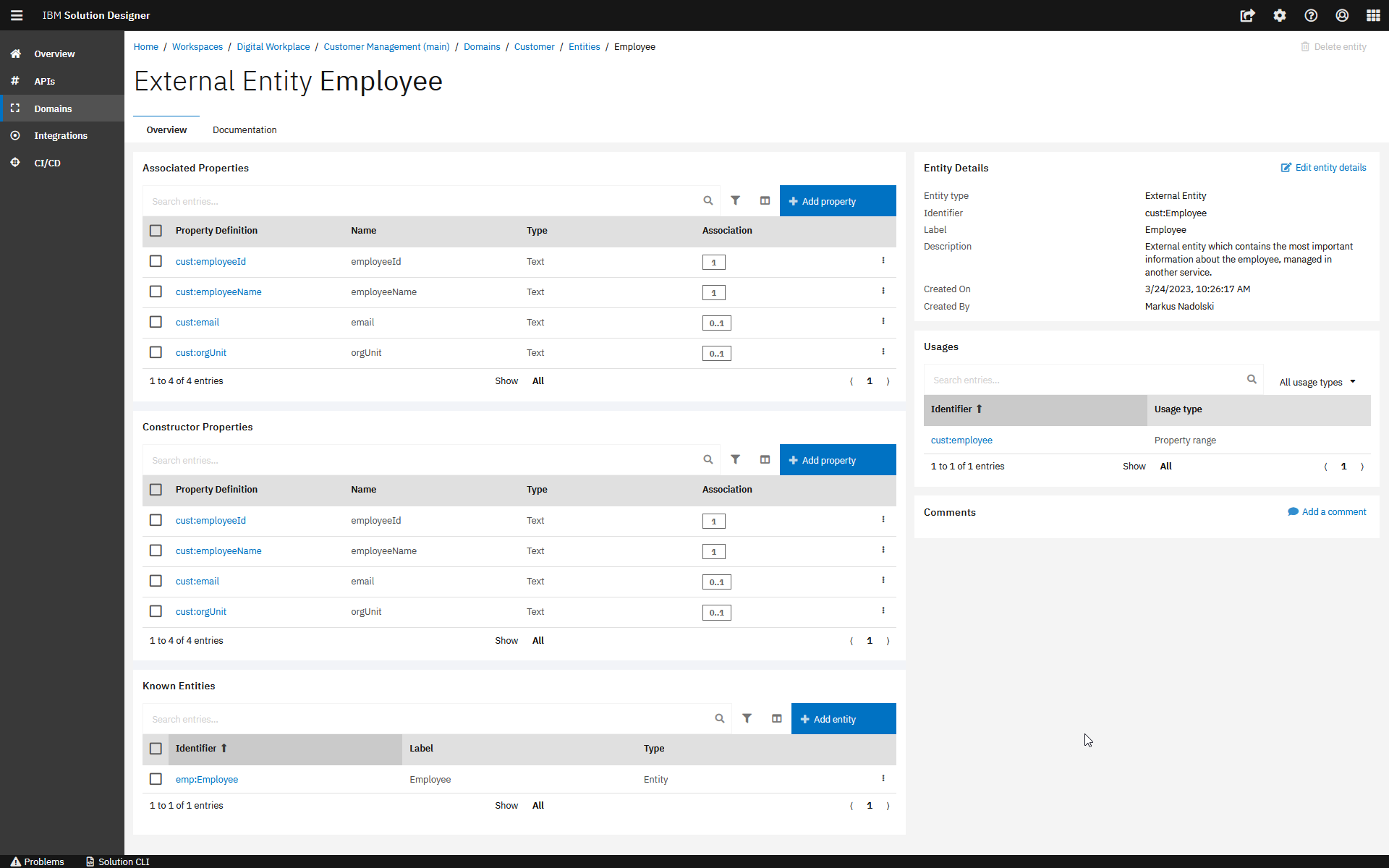 External Entity in Solution Designer