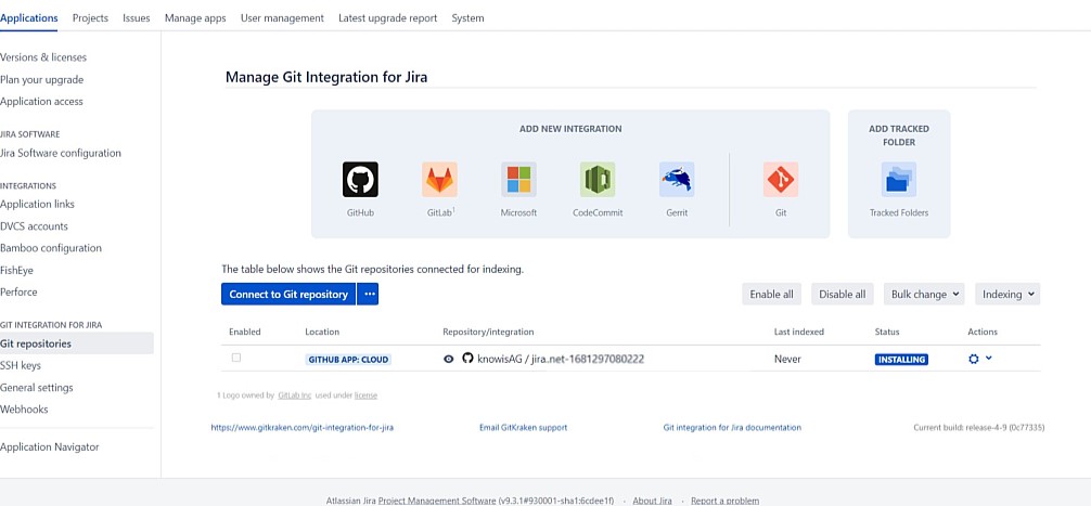 Connected Repositories List