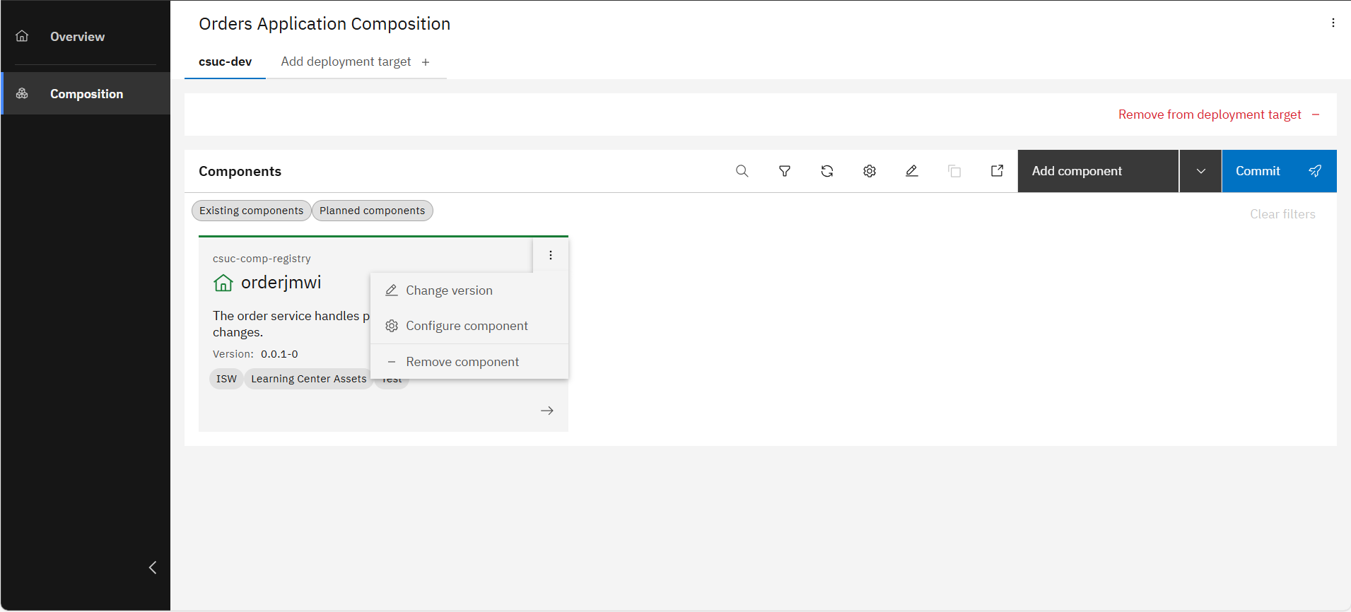 App Composition - service options
