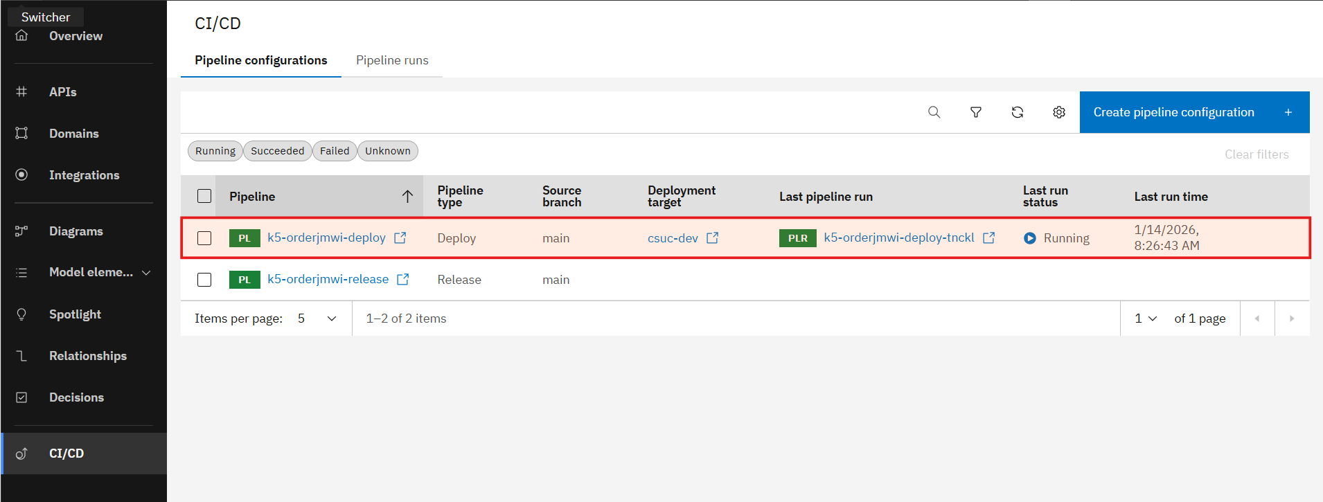 Re-deploy the service
