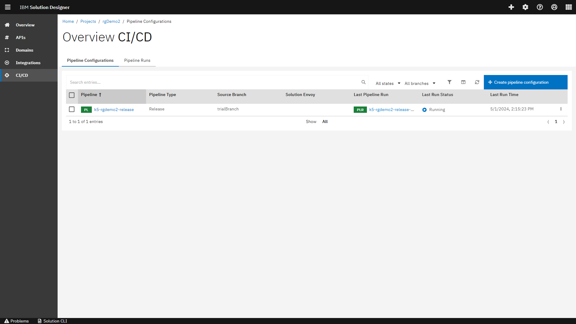 Created pipeline with branch feature