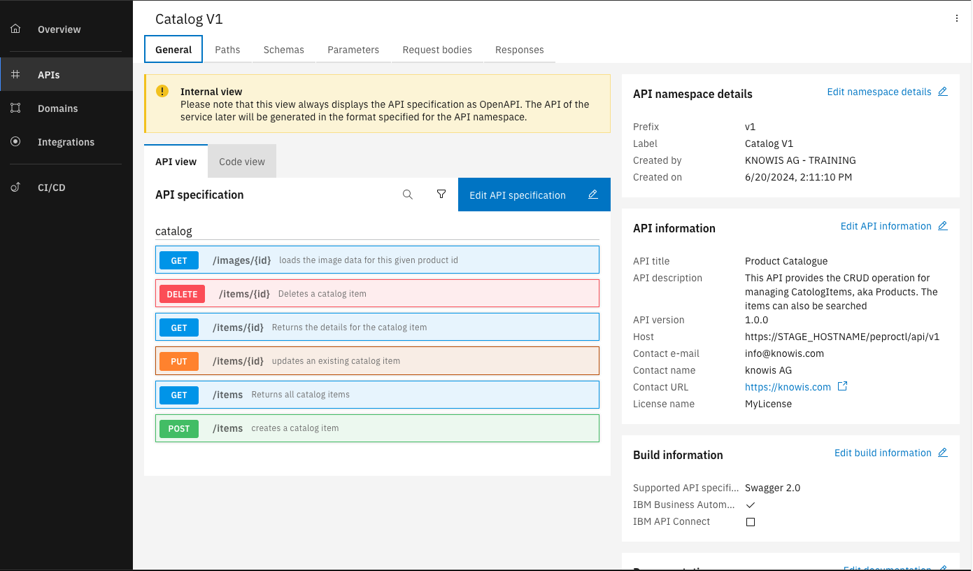 Developer API Screenshot