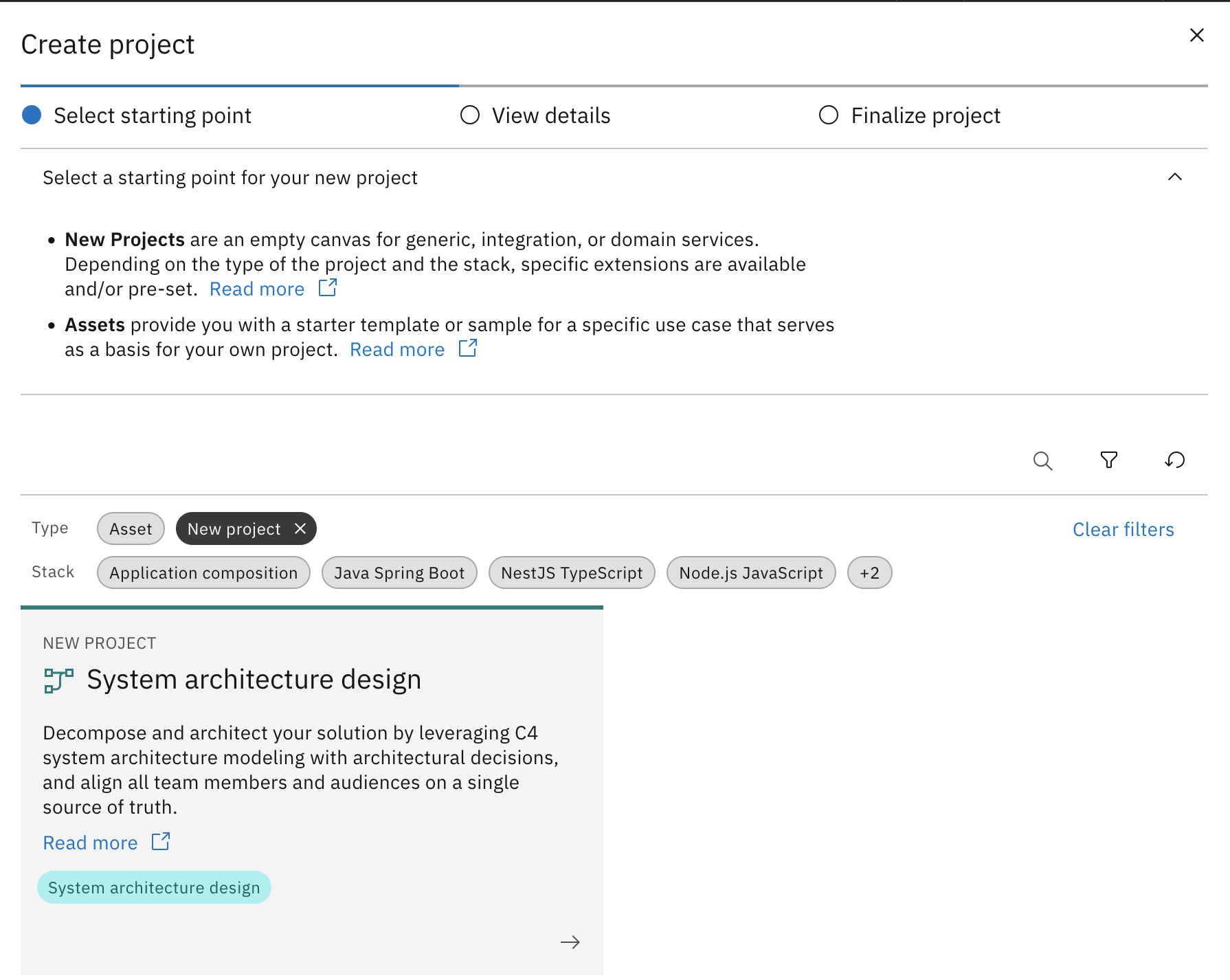 System Architecture Project Creation