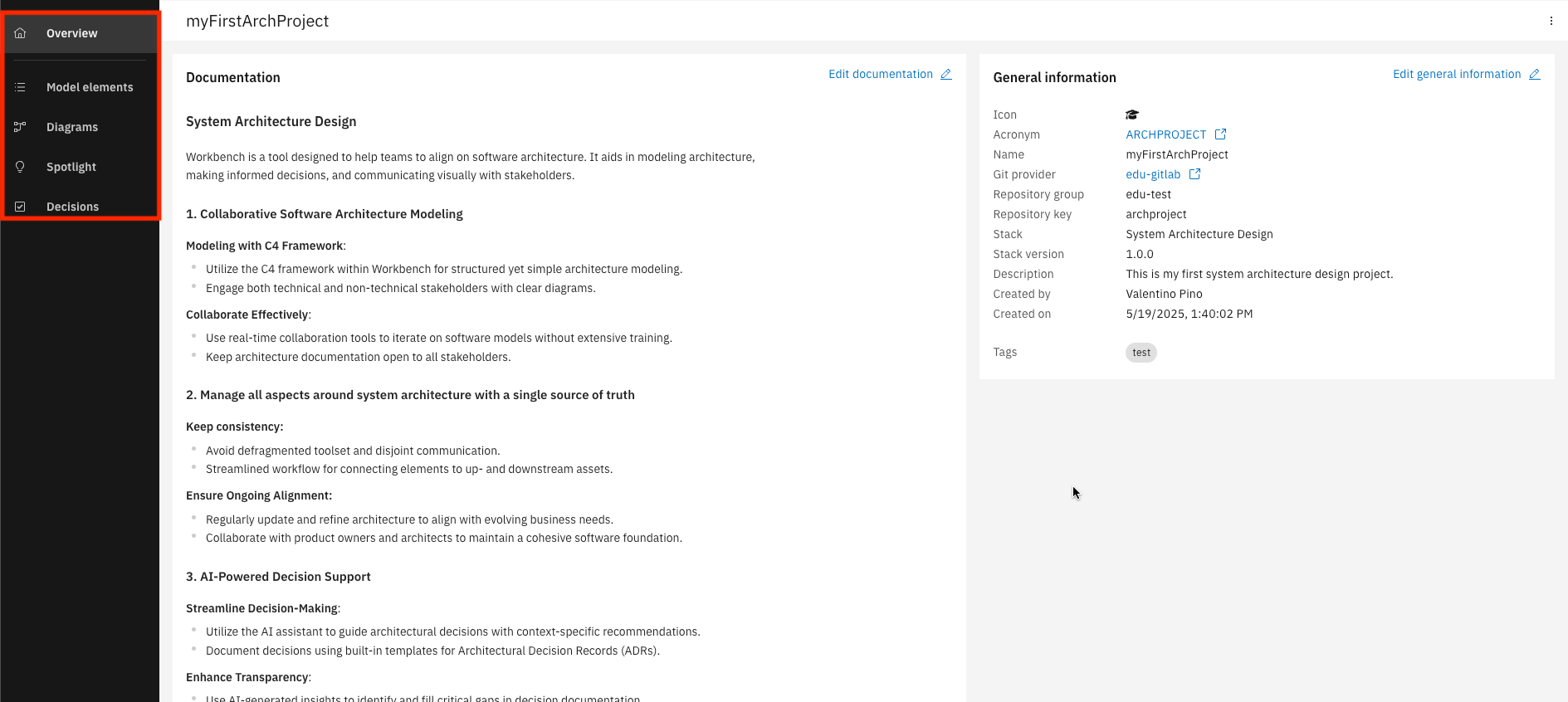 Exploring the architect project