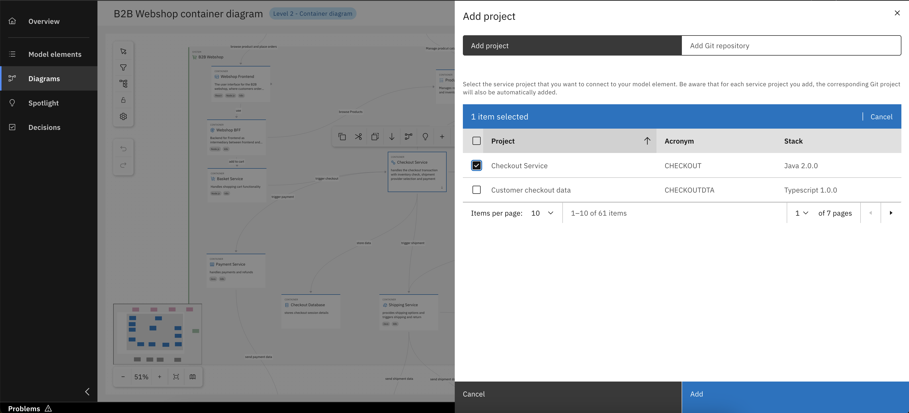 Workbench Project Selected