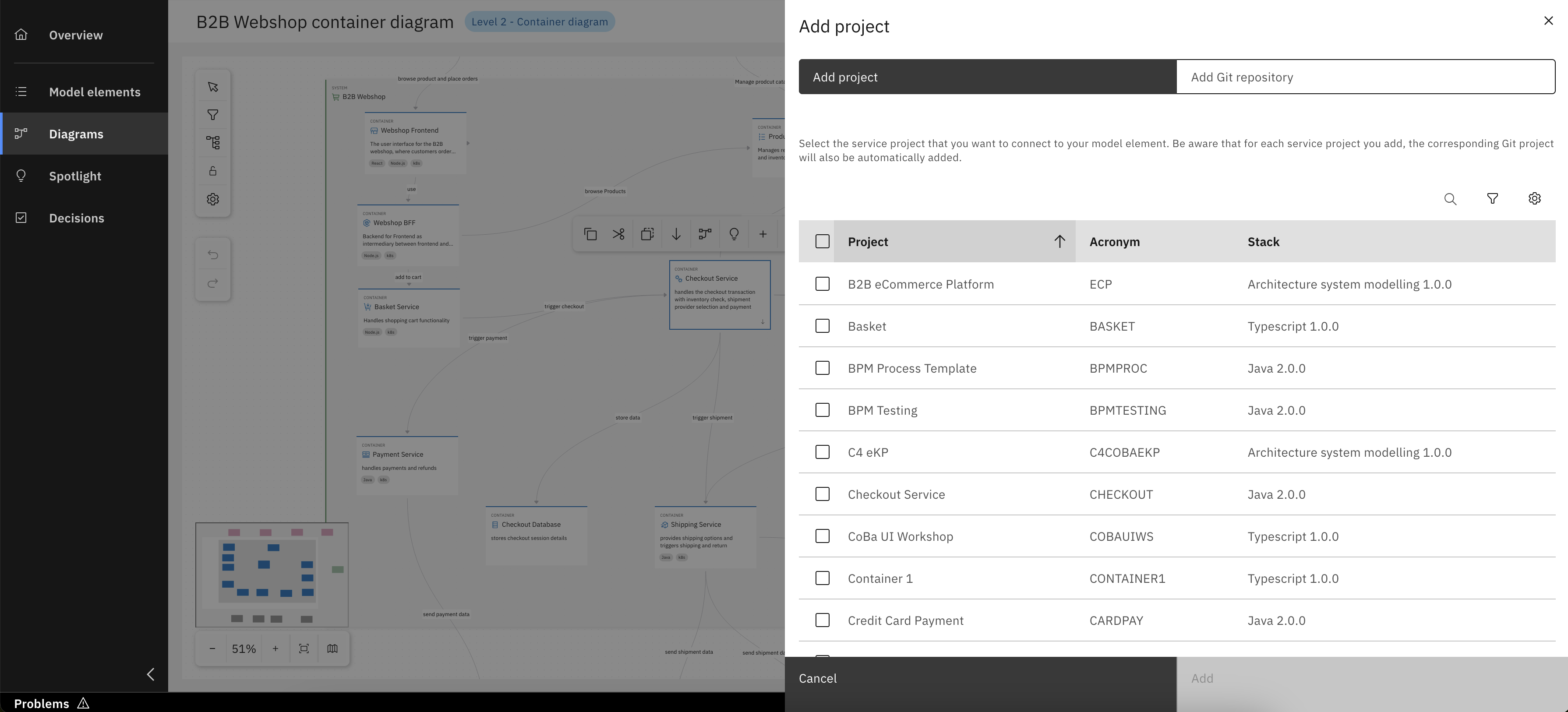Select Workbench Project