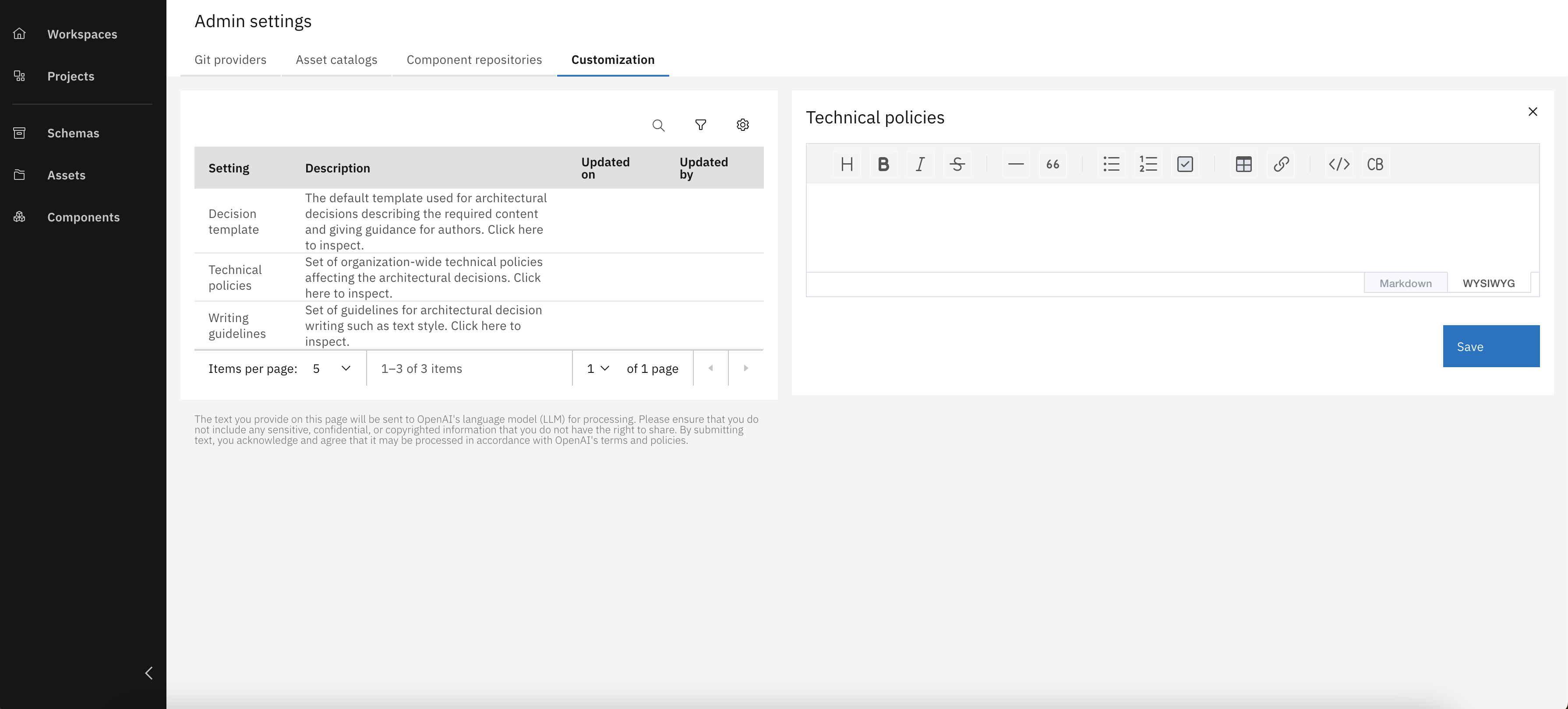 Define Technical Policies
