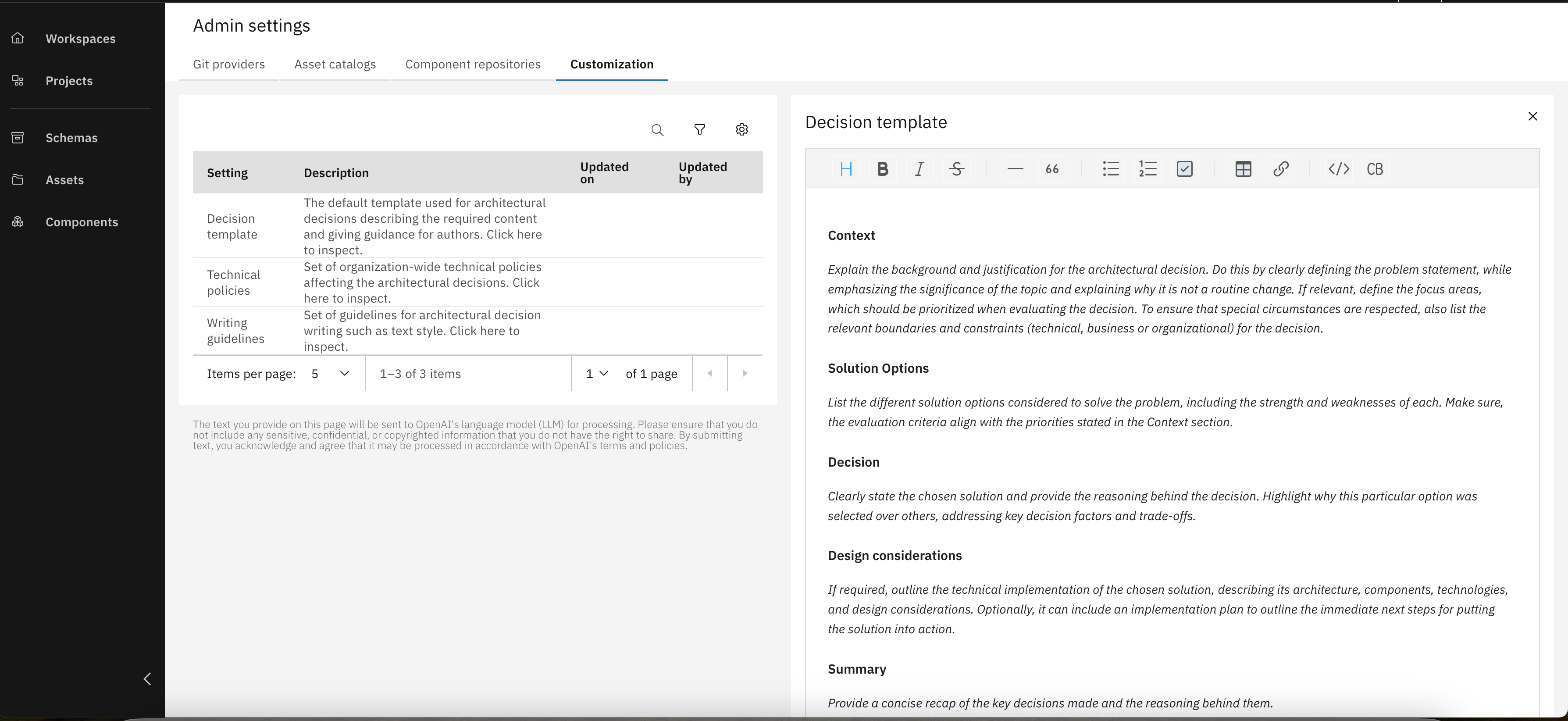 Customize ADR Template