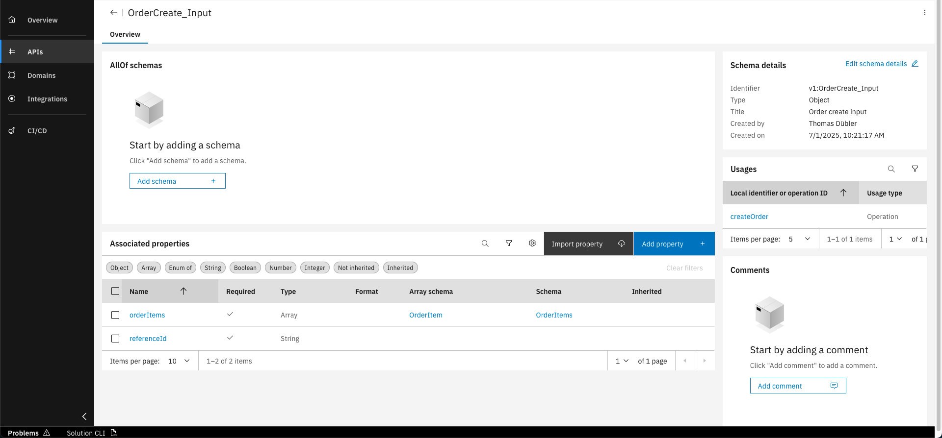 API Schemas Screenshot 2