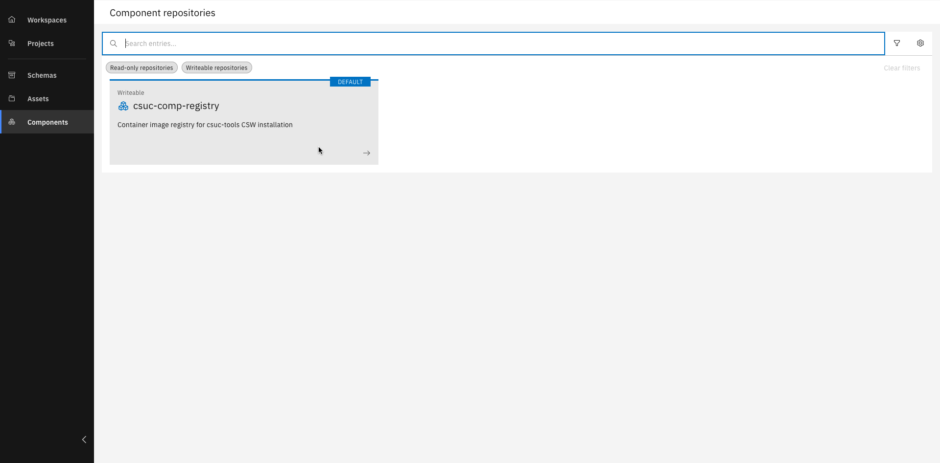 Selection of component repository