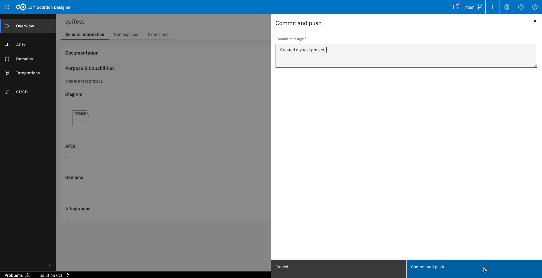 Commit message and commit and push