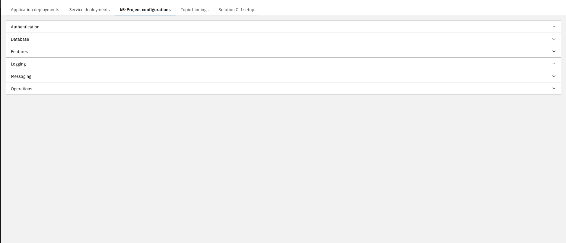 Project configurations