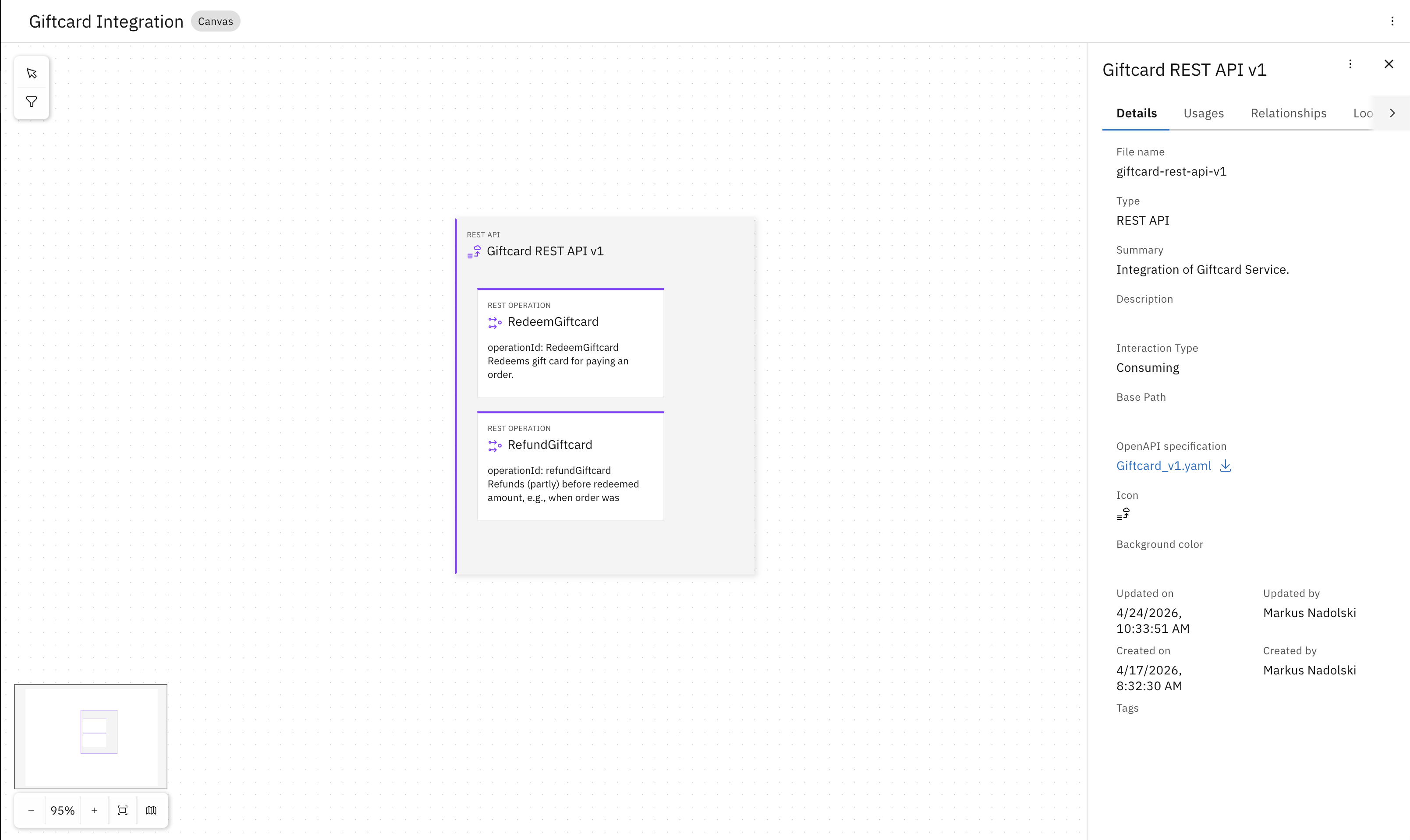 Giftcard REST API integration detail
