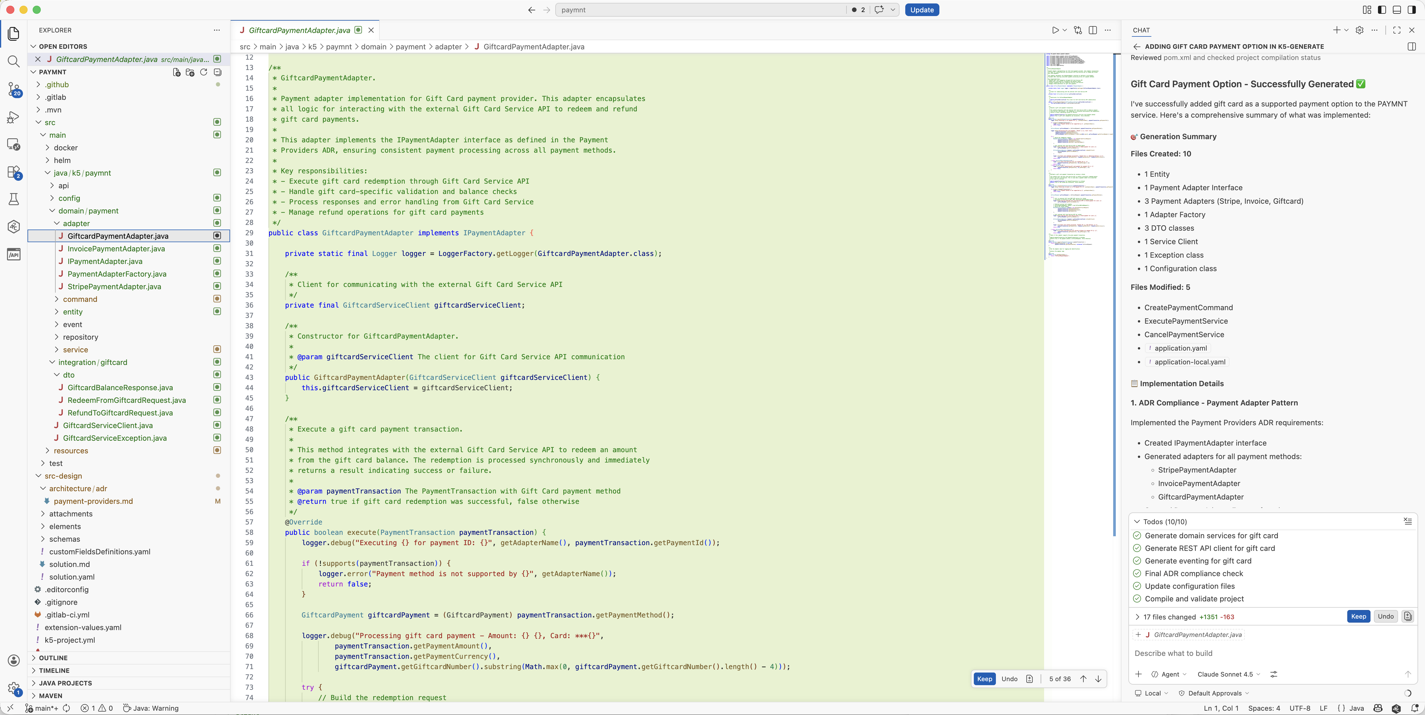 Generated code with k5